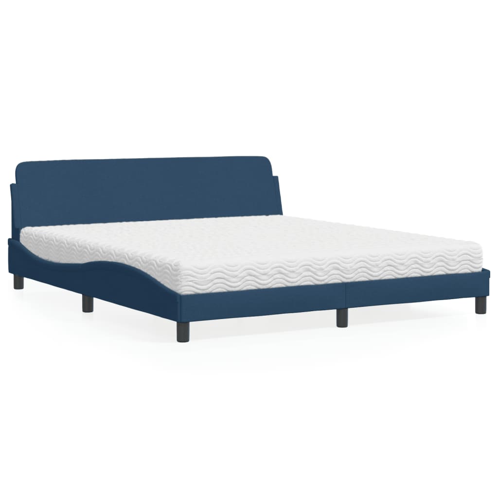 Letto con Materasso Dover Blu 180x200 cm in Tessuto - homemem39
