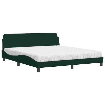 Letto con Materasso Dover Verde Scuro 180x200 cm in Velluto | homemem39