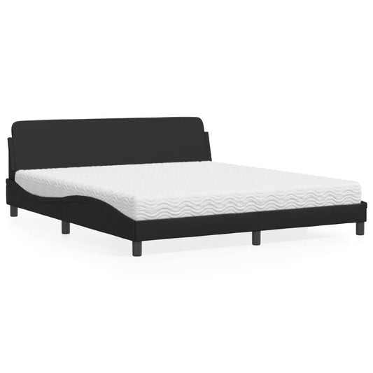Letto con Materasso Dover Nero 180x200 cm in Similpelle - homemem39
