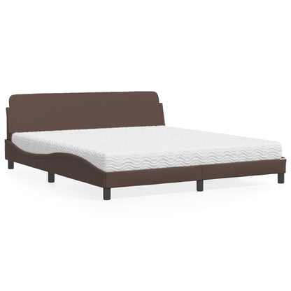 Letto con Materasso Dover Marrone 180x200cm in Similpelle | homemem39
