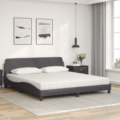 Letto con Materasso Dover Grigio 180x200 cm in Similpelle - homemem39