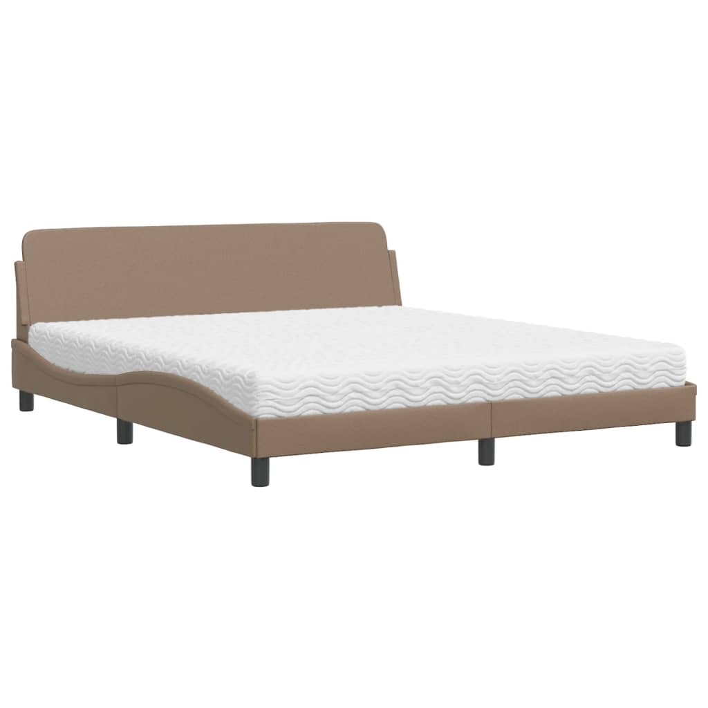 Letto con Materasso Dover Cappuccino 180x200cm Similpelle | homemem39