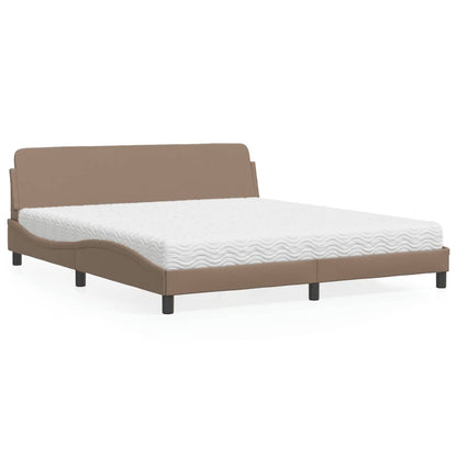 Letto con Materasso Dover Cappuccino 180x200cm Similpelle | homemem39