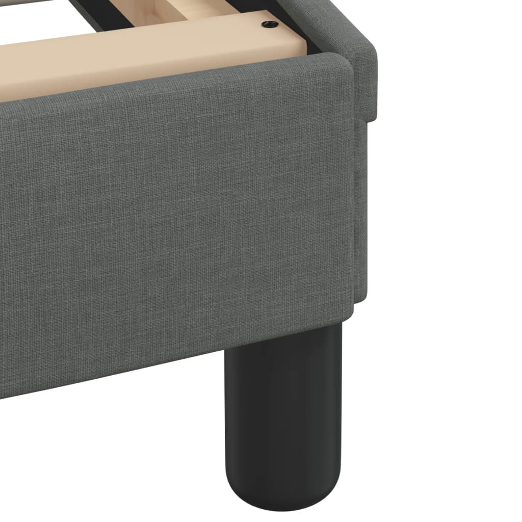 Letto con Materasso Dover Grigio Scuro 200x200 cm in Tessuto - homemem39