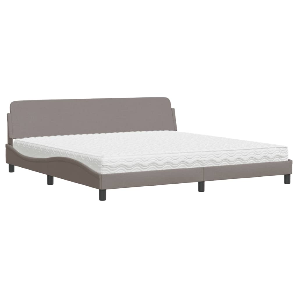 Letto con Materasso Dover Tortora 200x200 cm in Tessuto | homemem39