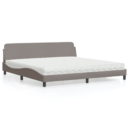 Letto con Materasso Dover Tortora 200x200 cm in Tessuto | homemem39