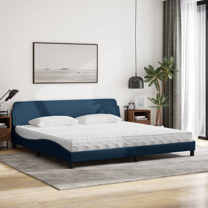 Letto con Materasso Dover Blu 200x200 cm in Tessuto - homemem39
