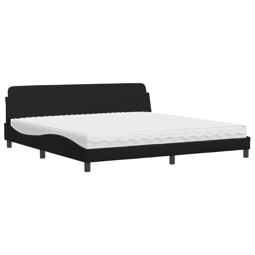 Letto con Materasso Dover Nero 200x200 cm in Similpelle