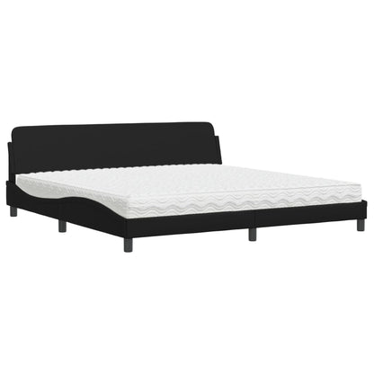Letto con Materasso Dover Nero 200x200 cm in Similpelle