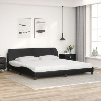 Letto con Materasso Dover Nero 200x200 cm in Similpelle