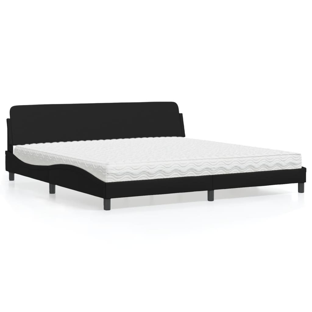 Letto con Materasso Dover Nero 200x200 cm in Similpelle