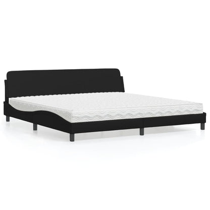 Letto con Materasso Dover Nero 200x200 cm in Similpelle