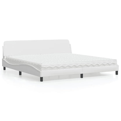 Letto con Materasso Dover Bianco 200x200cm in Similpelle