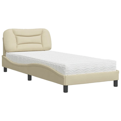 Letto con Materasso Hvar Crema 80x200 cm in Tessuto - homemem39