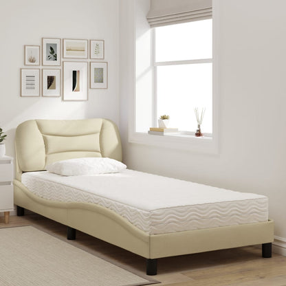 Letto con Materasso Hvar Crema 80x200 cm in Tessuto - homemem39