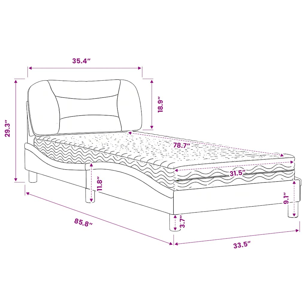 Letto con Materasso Hvar Crema 80x200 cm in Tessuto | homemem39