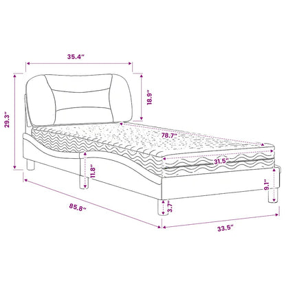 Letto con Materasso Hvar Crema 80x200 cm in Tessuto | homemem39