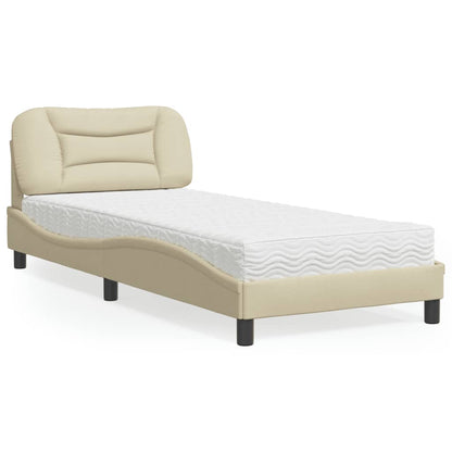 Letto con Materasso Hvar Crema 80x200 cm in Tessuto - homemem39