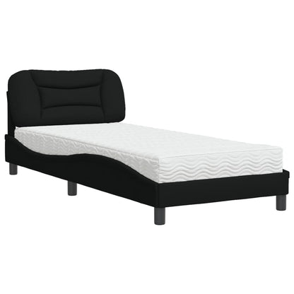 Letto con Materasso Hvar Nero 90x190 cm in Tessuto | homemem39