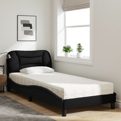 Letto con Materasso Hvar Nero 90x190 cm in Tessuto | homemem39