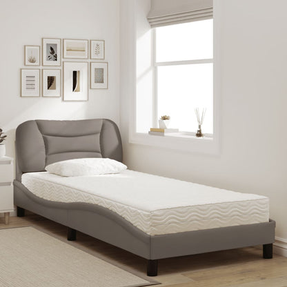 Letto con Materasso Hvar Tortora 90x190 cm in Tessuto | homemem39