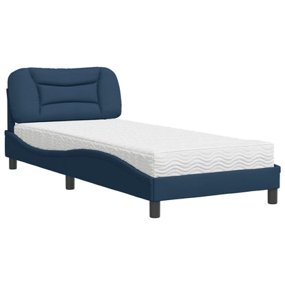 Letto con Materasso Hvar Blu 90x190 cm in Tessuto | homemem39