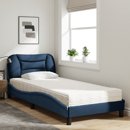 Letto con Materasso Hvar Blu 90x190 cm in Tessuto | homemem39