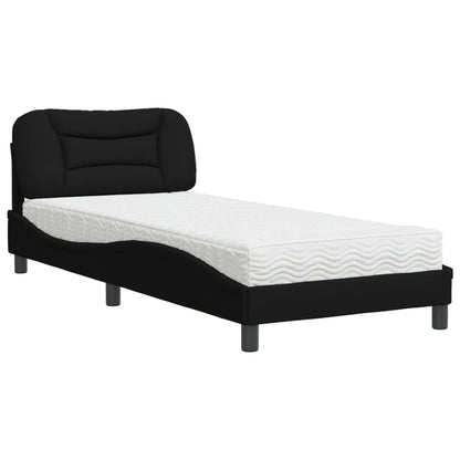 Letto con Materasso Hvar Nero 90x200 cm in Tessuto - homemem39