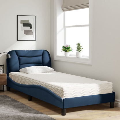 Letto con Materasso Hvar Blu 90x200 cm in Tessuto | homemem39