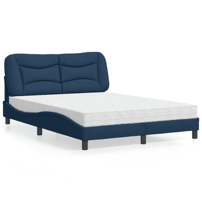Letto con Materasso Hvar Blu 140x190 cm in Tessuto - homemem39