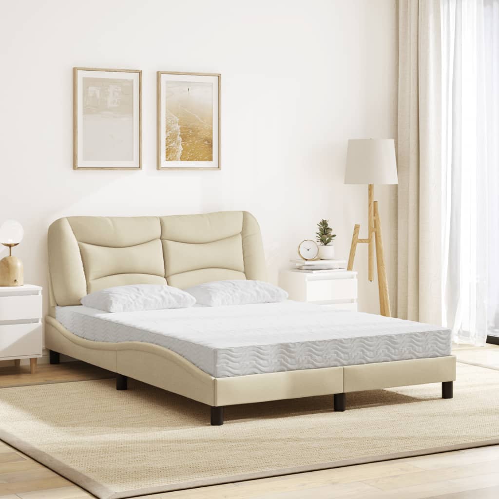 Letto con Materasso Hvar Crema 140x200 cm in Tessuto | homemem39