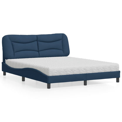 Letto con Materasso Blu 160x200 cm in Tessuto - homemem39