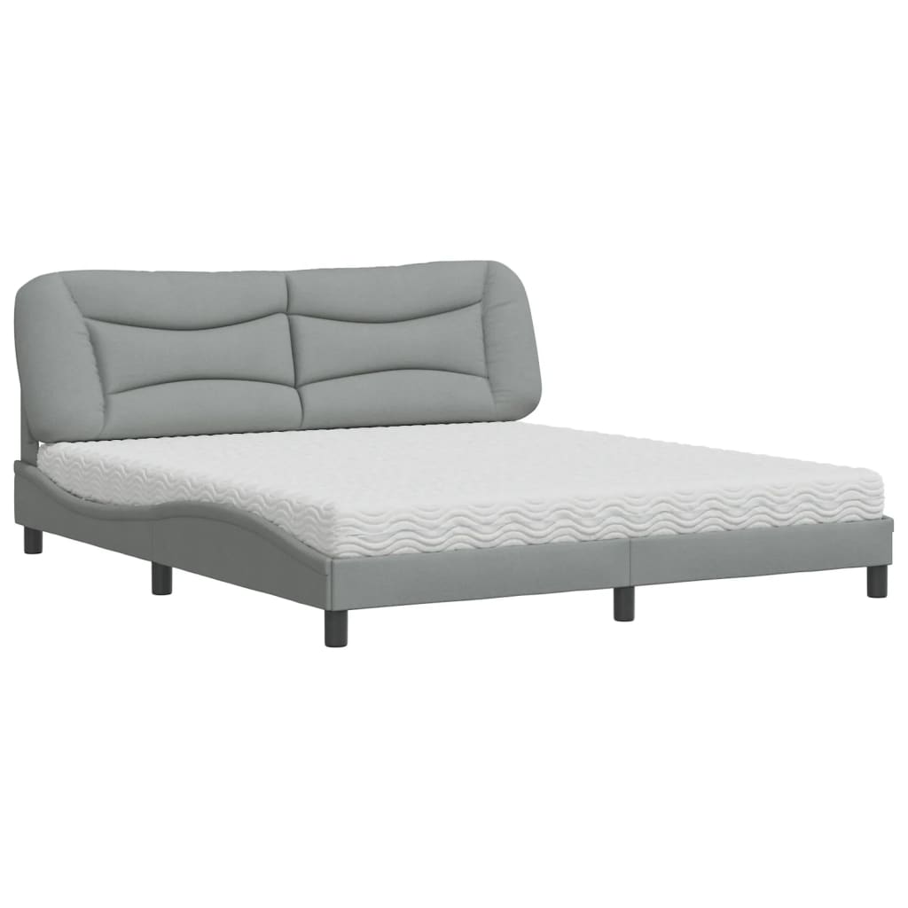 Letto con Materasso Hvar Grigio Chiaro180x200 cm Tessuto | homemem39