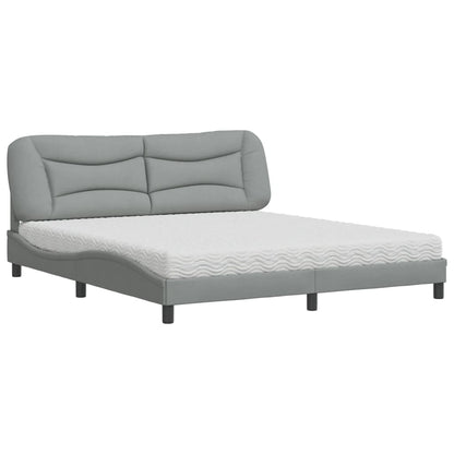 Letto con Materasso Hvar Grigio Chiaro180x200 cm Tessuto | homemem39