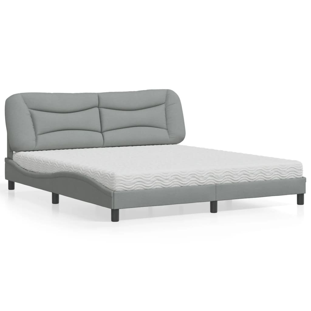 Letto con Materasso Hvar Grigio Chiaro180x200 cm Tessuto | homemem39