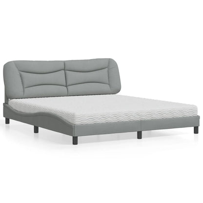 Letto con Materasso Hvar Grigio Chiaro180x200 cm Tessuto | homemem39