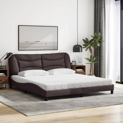 Letto con Materasso Hvar Marrone Scuro 180x200cm Tessuto | homemem39