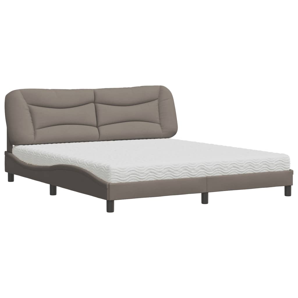 Letto con Materasso Hvar Tortora 180x200 cm in Tessuto | homemem39