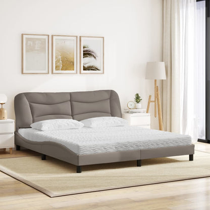 Letto con Materasso Hvar Tortora 180x200 cm in Tessuto | homemem39