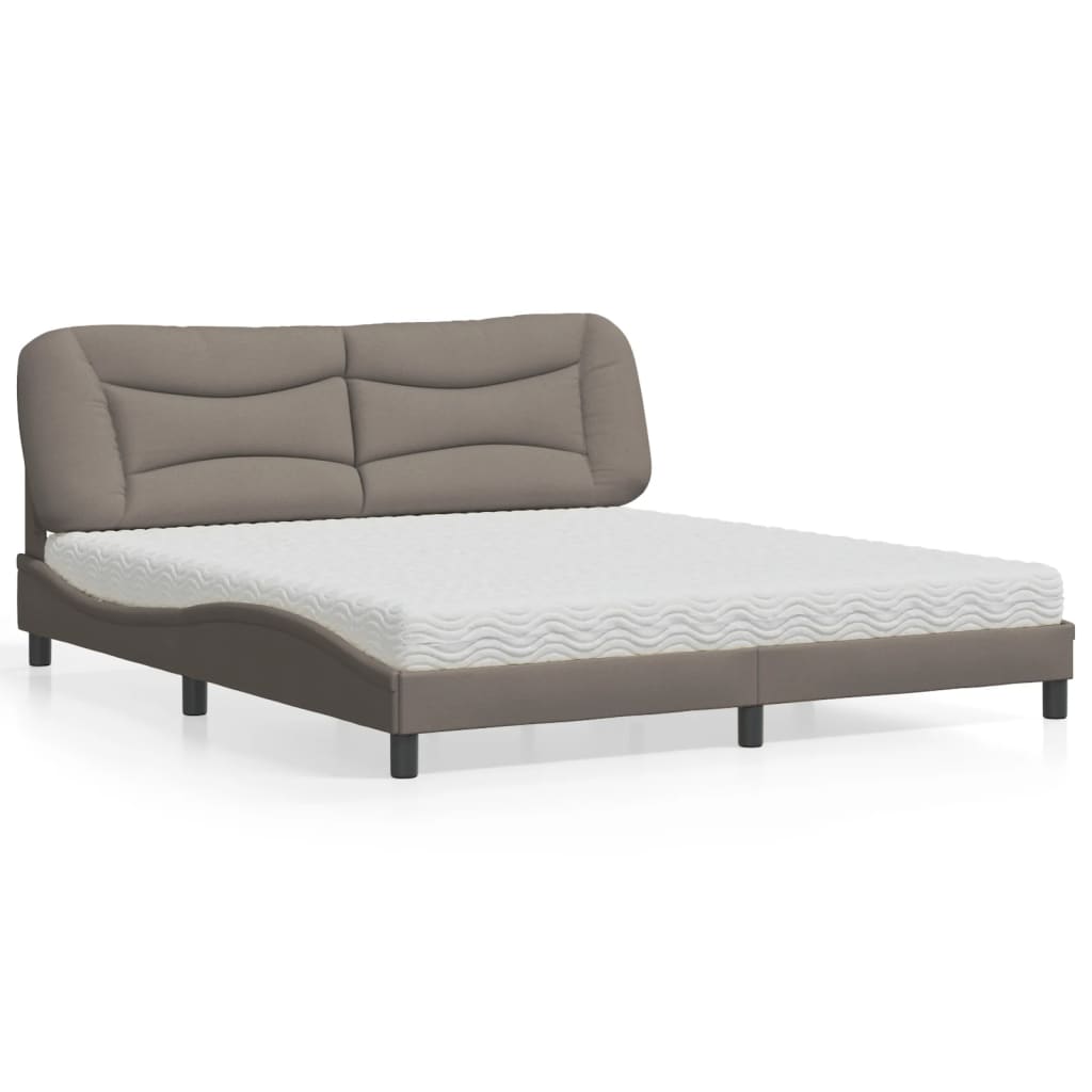 Letto con Materasso Hvar Tortora 180x200 cm in Tessuto | homemem39