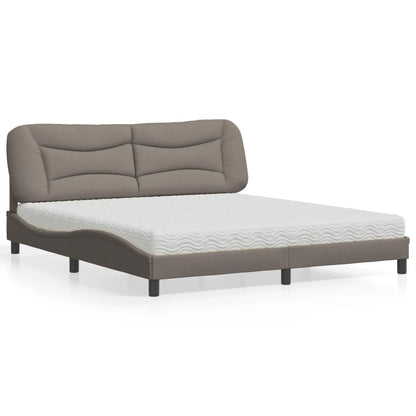 Letto con Materasso Hvar Tortora 180x200 cm in Tessuto | homemem39