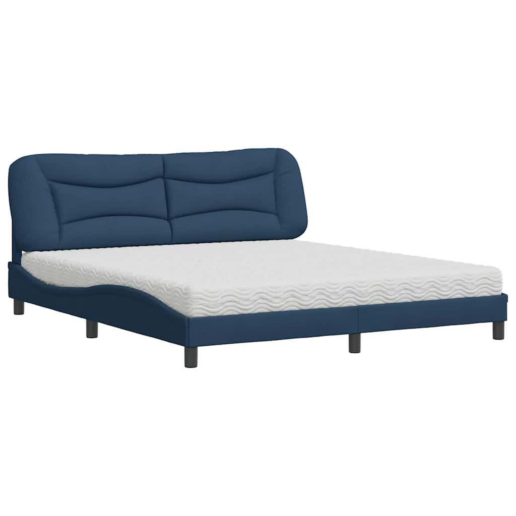 Letto con Materasso Hvar Blu 180x200 cm in Tessuto | homemem39