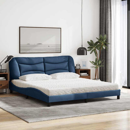 Letto con Materasso Hvar Blu 180x200 cm in Tessuto | homemem39