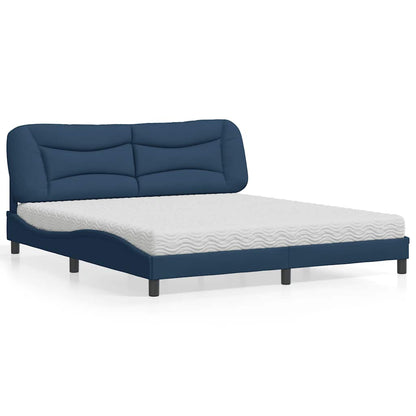 Letto con Materasso Hvar Blu 180x200 cm in Tessuto | homemem39