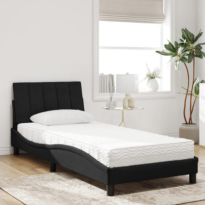 Letto con Materasso Hanko Nero 80x200 cm in Velluto - homemem39