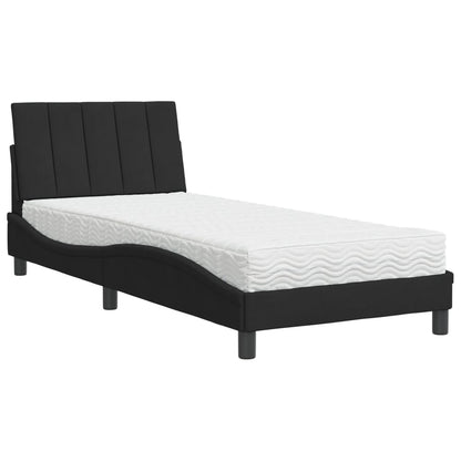 Letto con Materasso Hanko Nero 90x190 cm in Velluto - homemem39