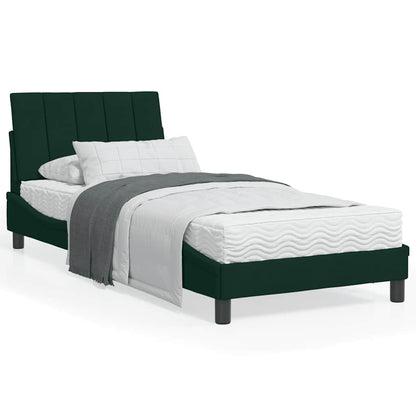 Letto con Materasso Hanko Verde Scuro 90x200 cm in Velluto | homemem39