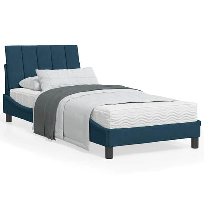 Letto con Materasso Hanko Blu 90x200 cm in Velluto | homemem39
