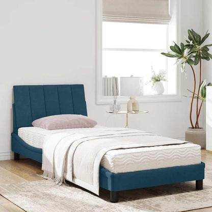 Letto con Materasso Hanko Blu 90x200 cm in Velluto | homemem39