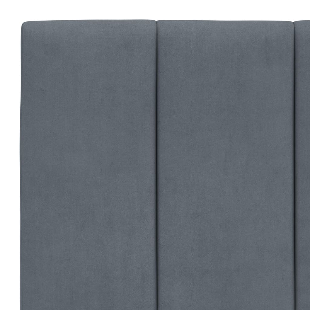 Letto con Materasso Hanko Grigio Scuro 100x200 cm in Velluto - homemem39